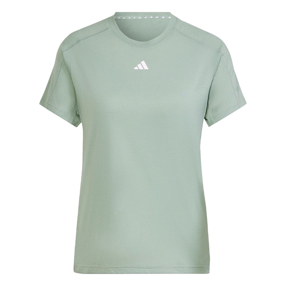Foto 1 | Playera Adidas Aeroready Train Essentials Minimal Branding Cuello Redondo Verde para Mujer