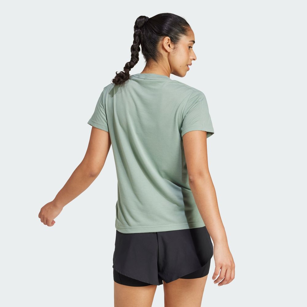 Foto 4 | Playera Adidas Aeroready Train Essentials Minimal Branding Cuello Redondo Verde para Mujer