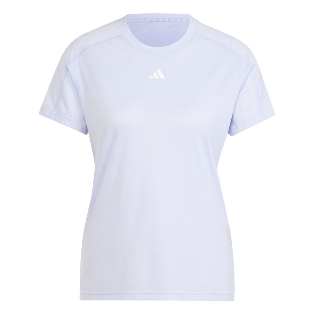 Foto 1 | Playera Adidas Aeroready Train Essentials Minimal Branding Cuello Redondo Violeta para Mujer