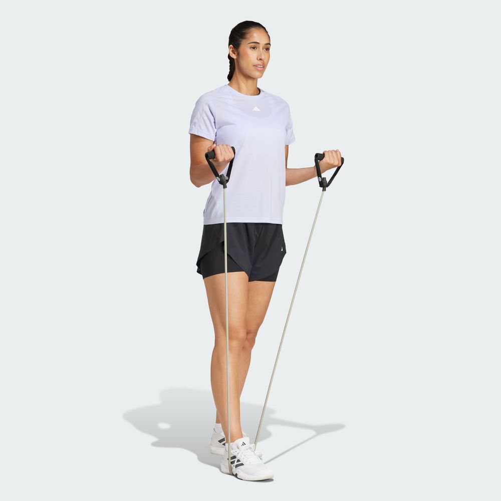 Foto 6 pulgar | Playera Adidas Aeroready Train Essentials Minimal Branding Cuello Redondo Violeta para Mujer