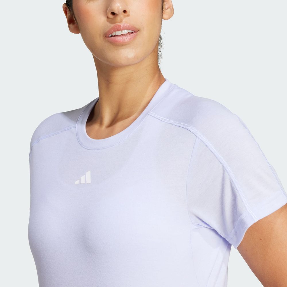 Foto 7 pulgar | Playera Adidas Aeroready Train Essentials Minimal Branding Cuello Redondo Violeta para Mujer