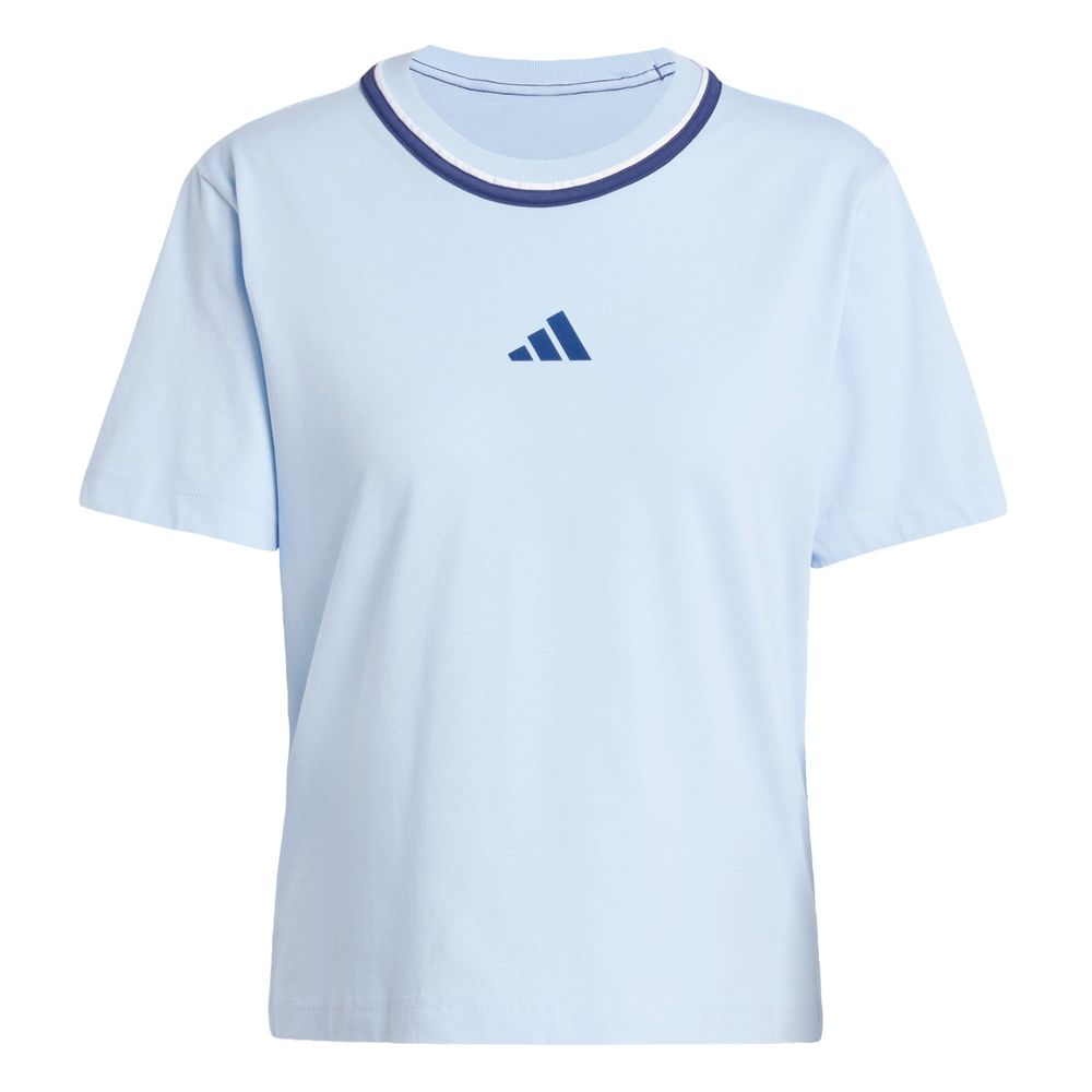 Foto 2 pulgar | Playera Adidas Azul para Mujer