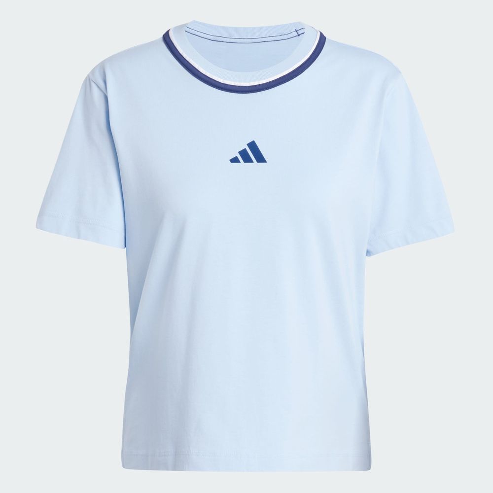 Foto 4 pulgar | Playera Adidas Azul para Mujer