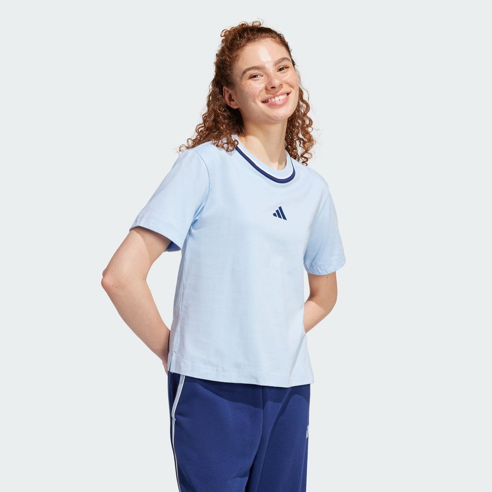 Foto 6 pulgar | Playera Adidas Azul para Mujer