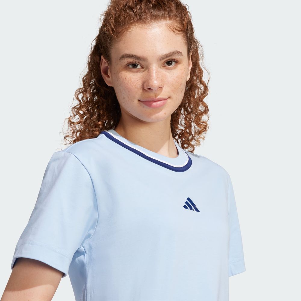 Foto 8 pulgar | Playera Adidas Azul para Mujer