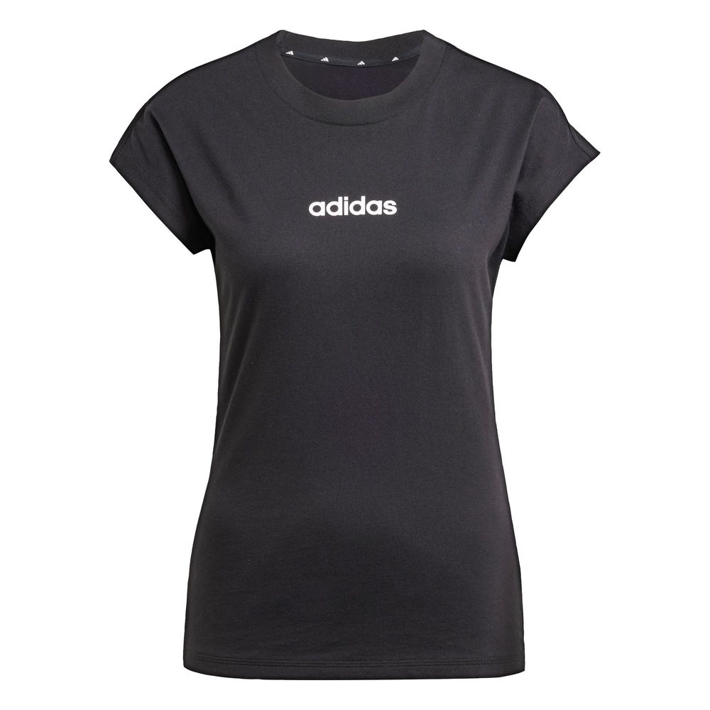 Foto 2 pulgar | Playera Essentials Linear Algodón Adidas Negro para Mujer