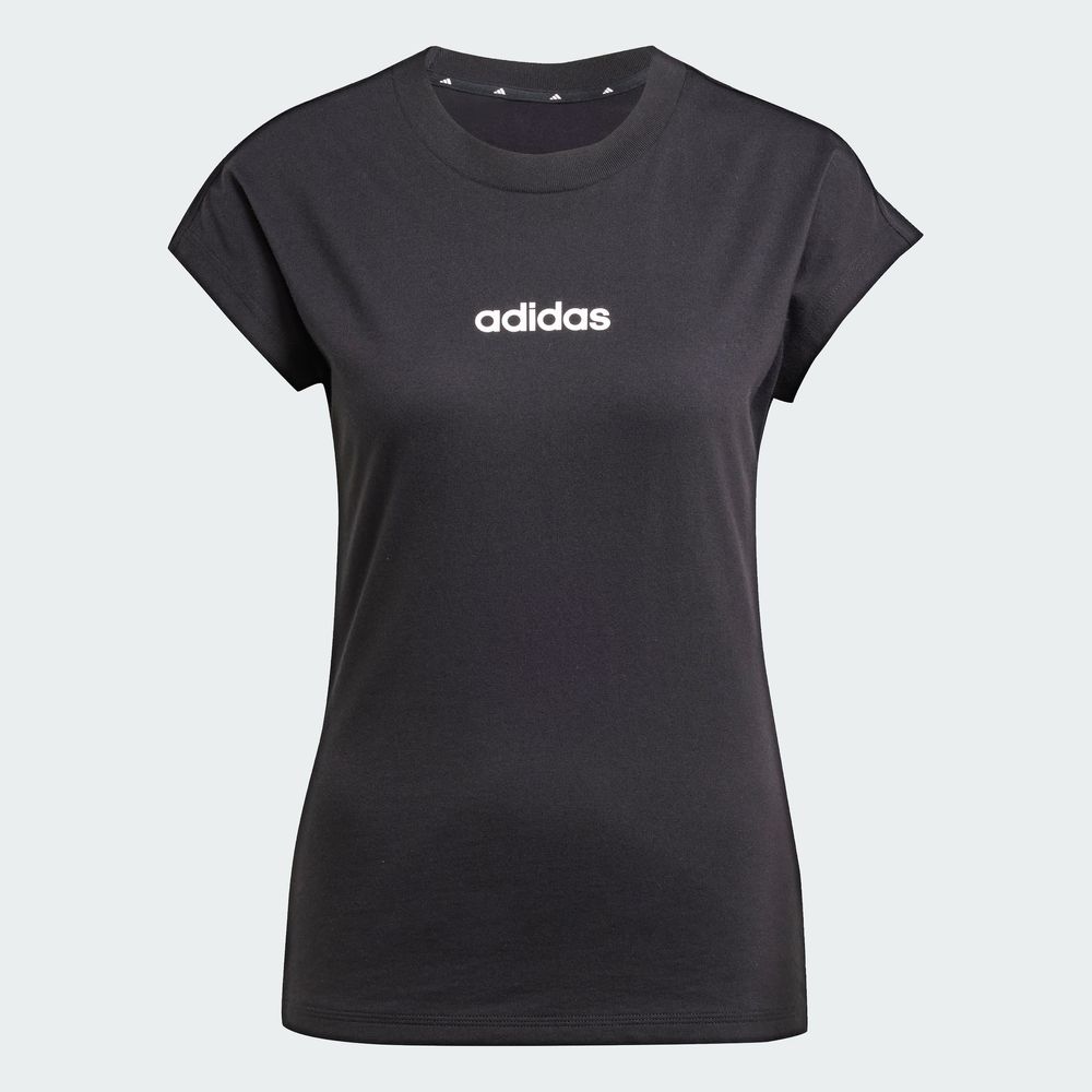 Foto 4 pulgar | Playera Essentials Linear Algodón Adidas Negro para Mujer