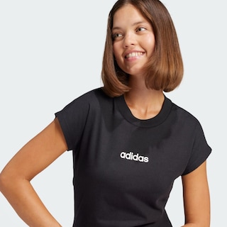 Foto 6 | Playera Essentials Linear Algodón Adidas Negro para Mujer