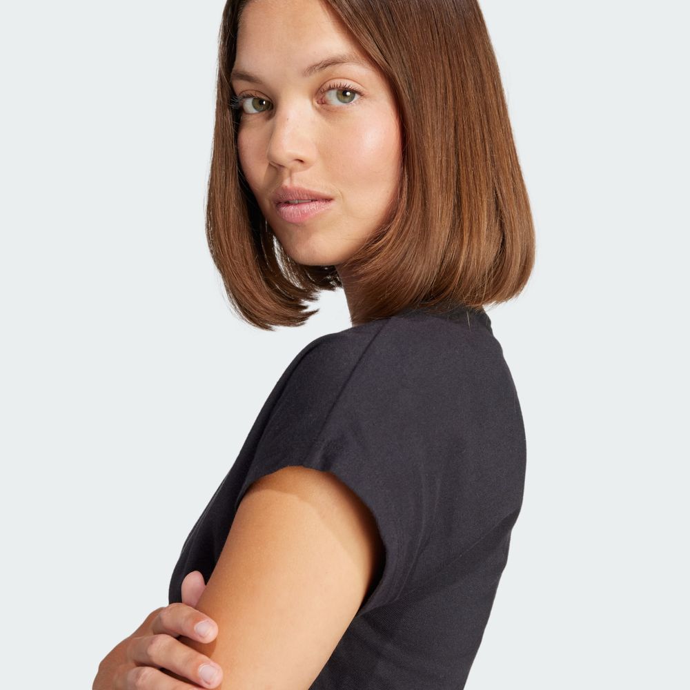 Foto 8 pulgar | Playera Essentials Linear Algodón Adidas Negro para Mujer