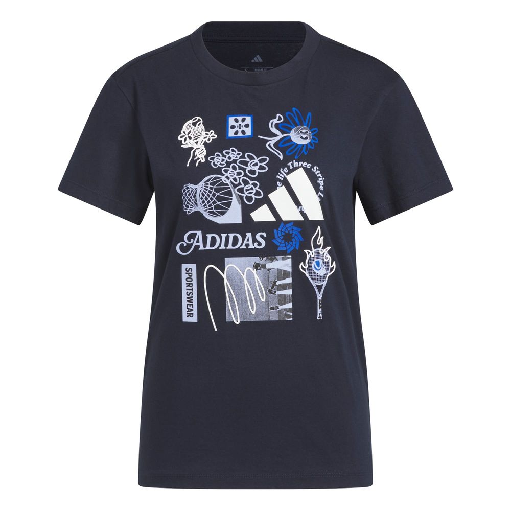 Foto 2 pulgar | Playera Adidas Azul para Mujer