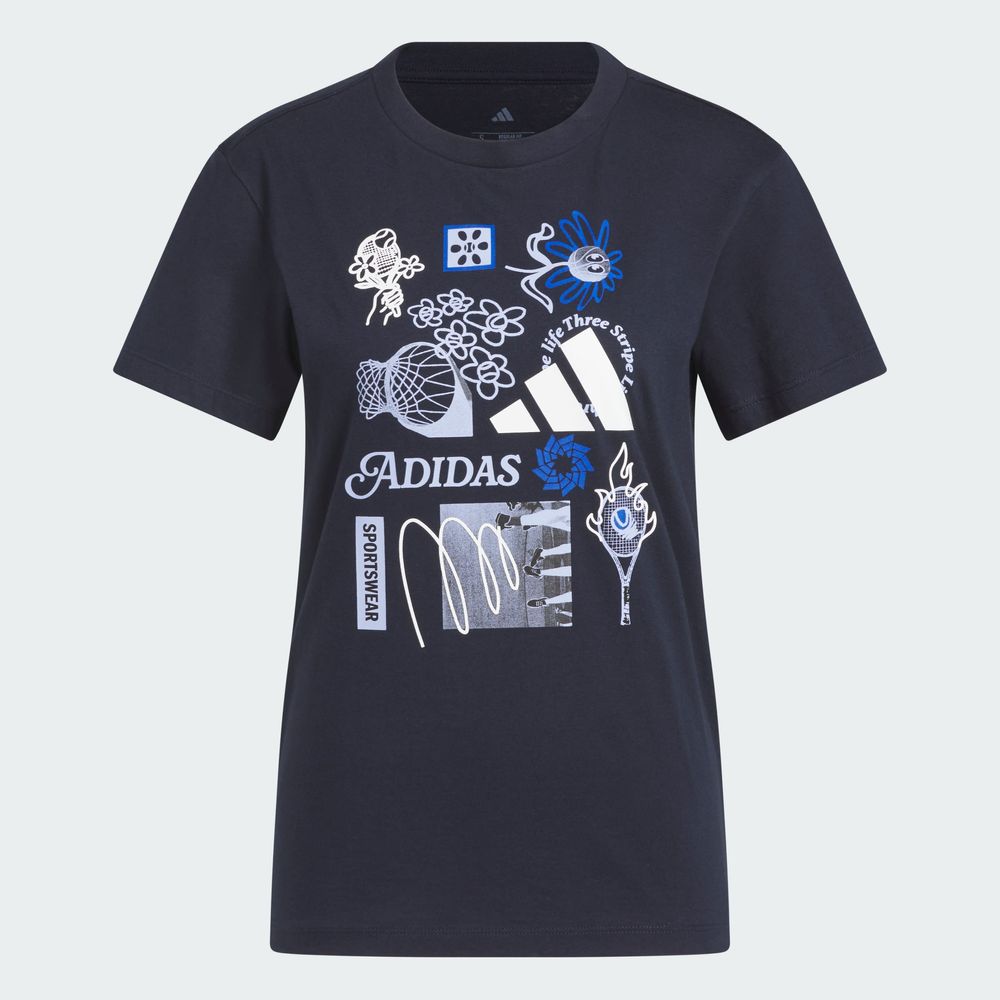 Foto 4 pulgar | Playera Adidas Azul para Mujer