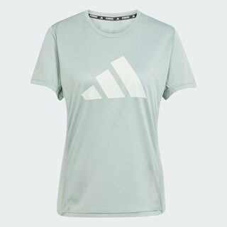 Foto 3 | Camiseta Run It Adidas Verde Mujer