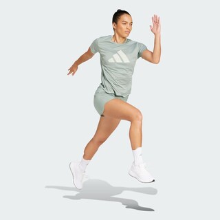 Foto 5 | Camiseta Run It Adidas Verde Mujer