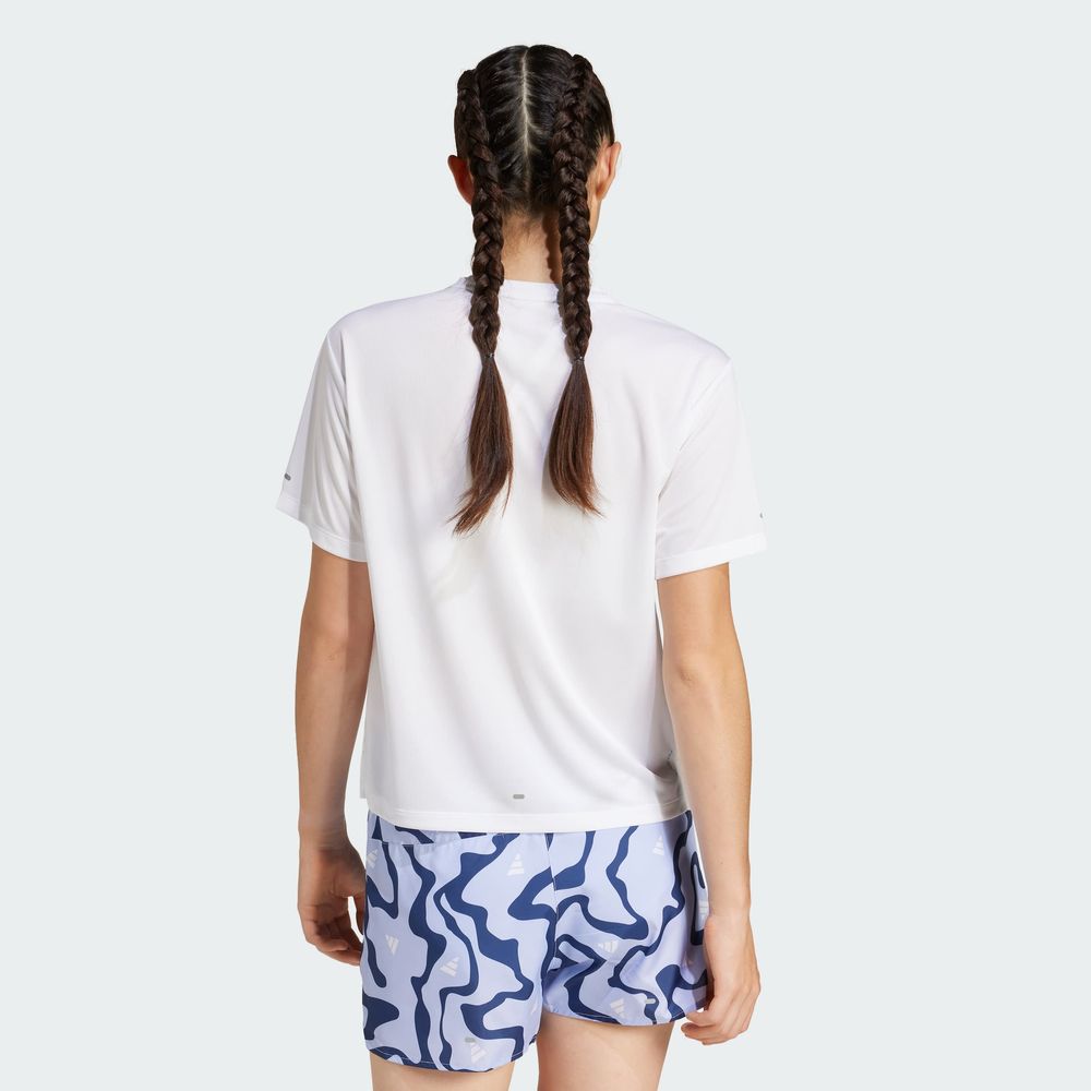 Foto 4 | Run It Bl Tee W Adidas Blanco Mujer