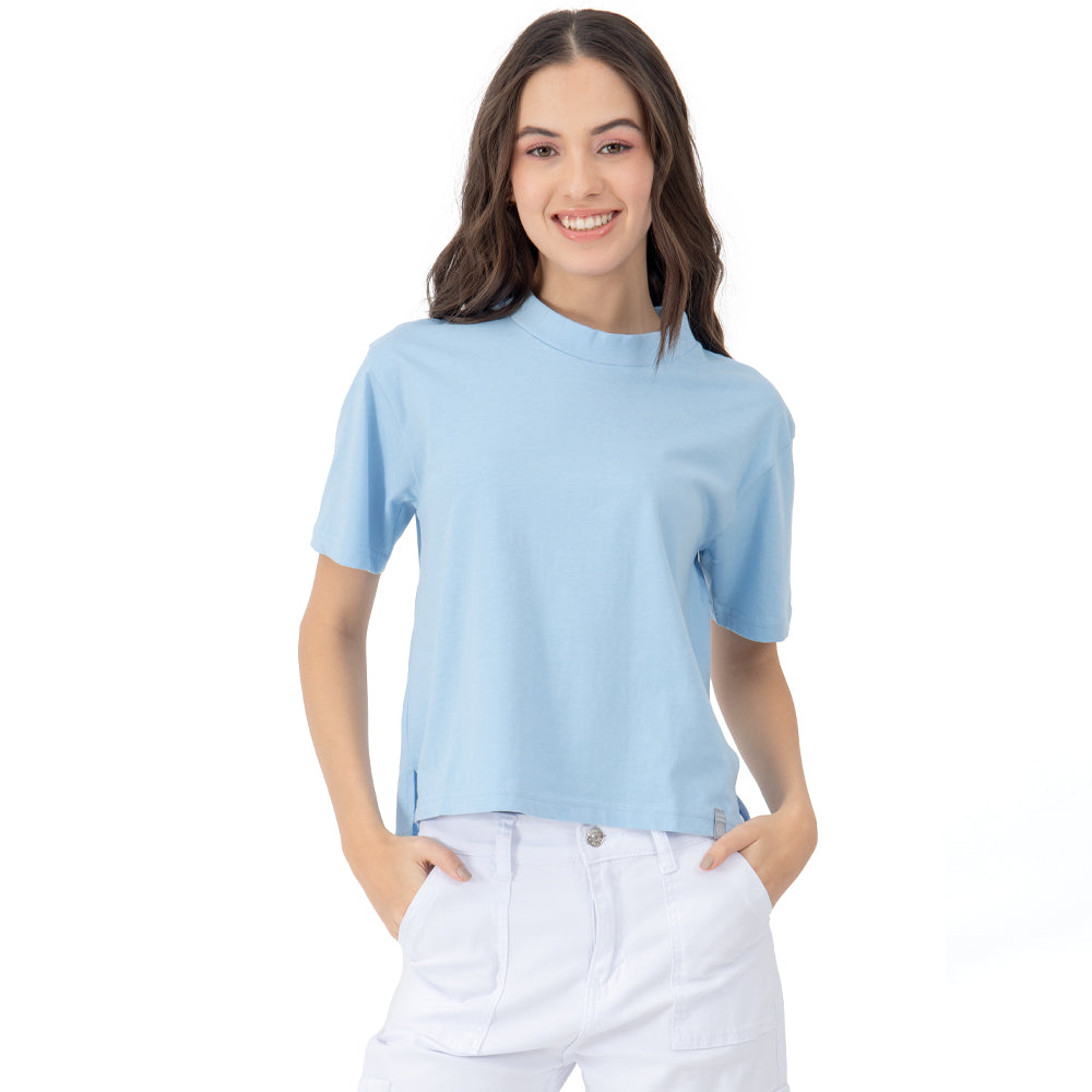 Foto 2 pulgar | Playera Ancha Básica Para Mujer Quarry Color Azul
