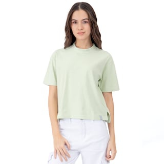 Foto 1 | Playera Ancha Básica Para Mujer Quarry Color Verde