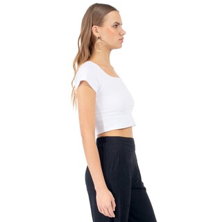 Foto 2 | Playera Cuello Abierto Manga Corta Para Mujer Quarry Color Blanco