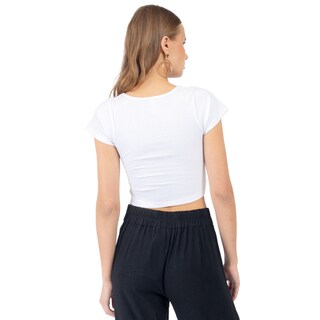 Foto 3 | Playera Cuello Abierto Manga Corta Para Mujer Quarry Color Blanco