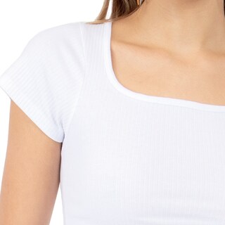 Foto 4 | Playera Cuello Abierto Manga Corta Para Mujer Quarry Color Blanco