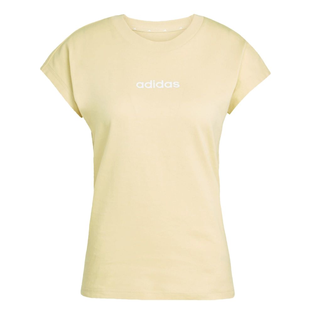Foto 2 pulgar | Playera Essentials Linear Algodón Adidas Amarillo Mujer