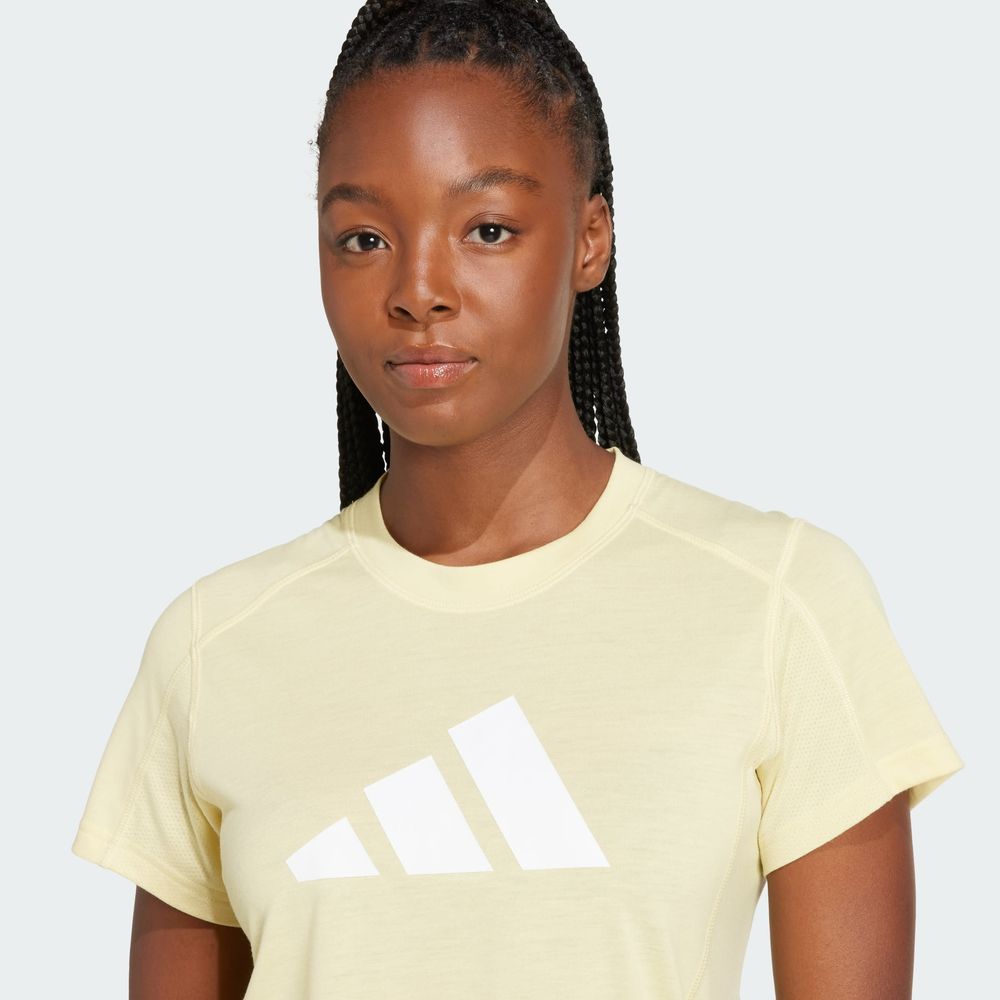 Foto 7 pulgar | Playera De Entrenamiento Train Essentials Big Performance Logo Adidas Amarillo Mujer