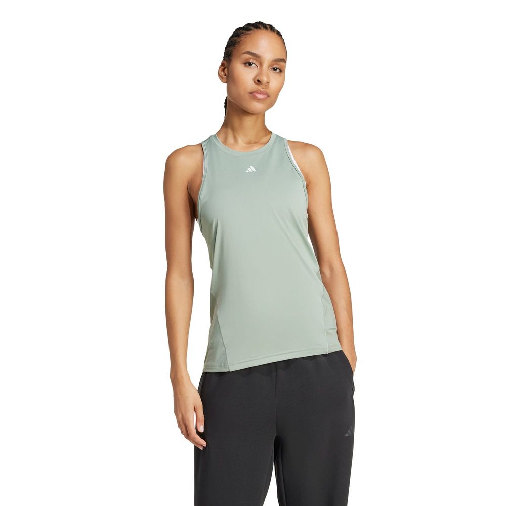 Foto 3 pulgar | Playera Sin Mangas Designed For Training Adidas Verde Mujer