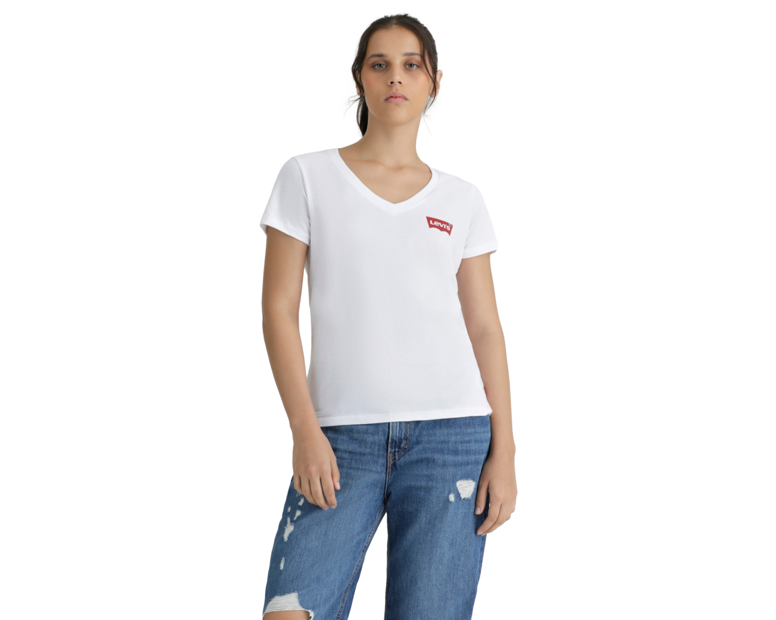Foto 2 pulgar | Playera Perfect V Neck Levi’s Blanco para Mujer