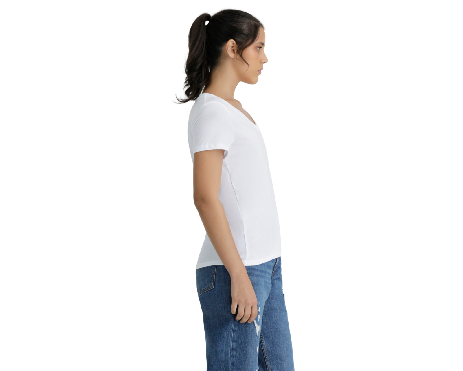 Foto 2 | Playera Perfect V Neck Levi’s Blanco para Mujer