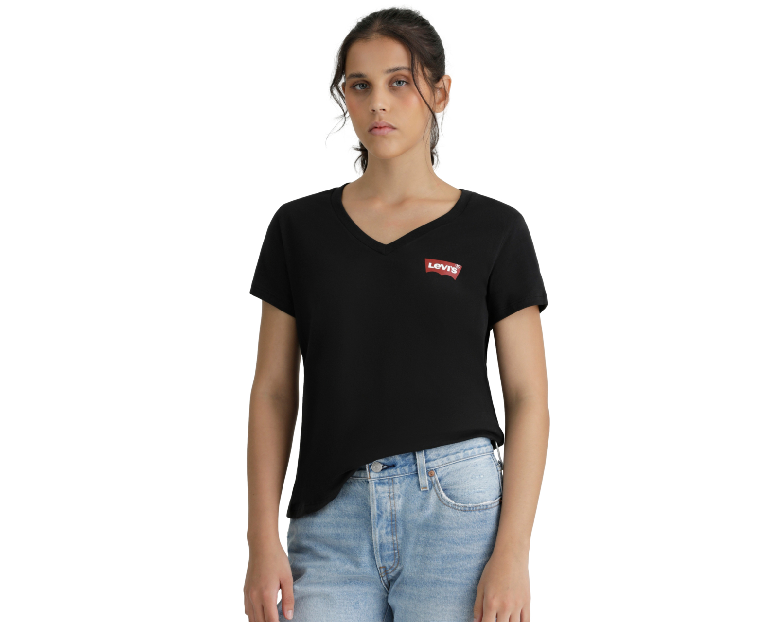 Foto 7 pulgar | Playera  Levi’s Negra Perfect V Neck  85341-0106 para Mujer