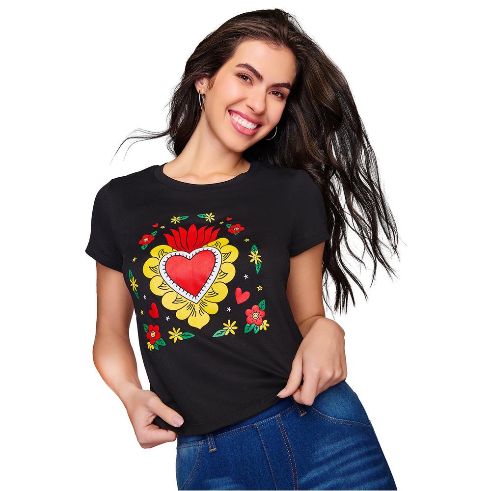 Foto 3 pulgar | Playera Ilusión Manga Corta para Mujer