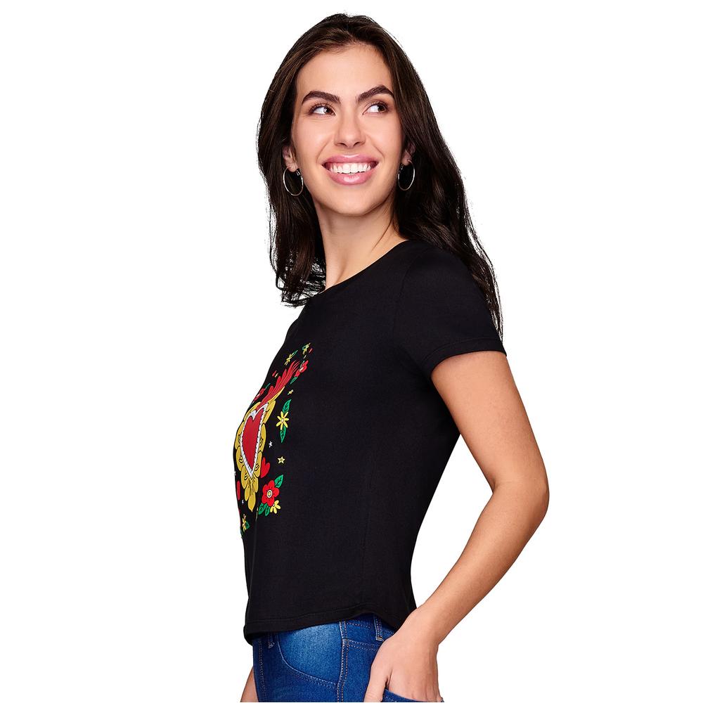 Foto 4 pulgar | Playera Ilusión Manga Corta para Mujer