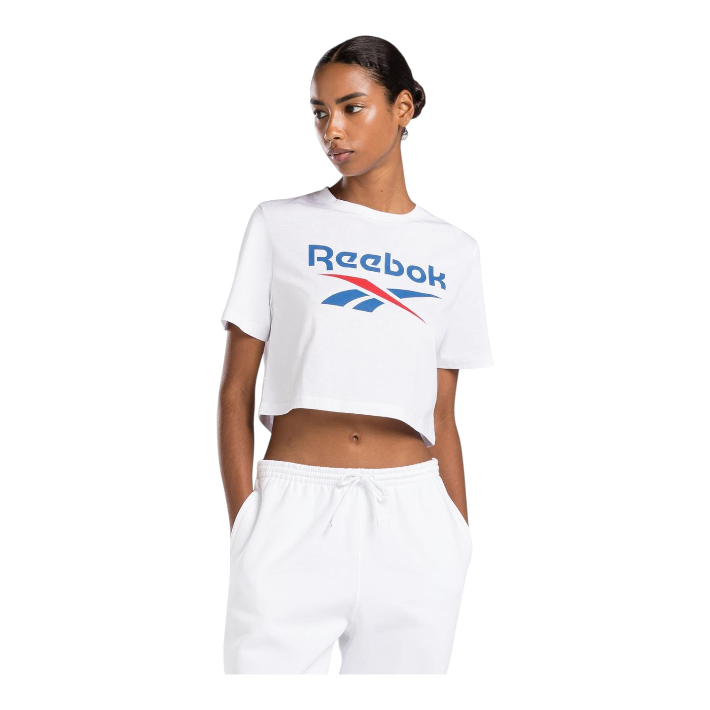 Foto 2 pulgar | Playera Reebok Reebok Identity Big Logo Crop Tee Color Blanco Para Mujer Modelo 100037593