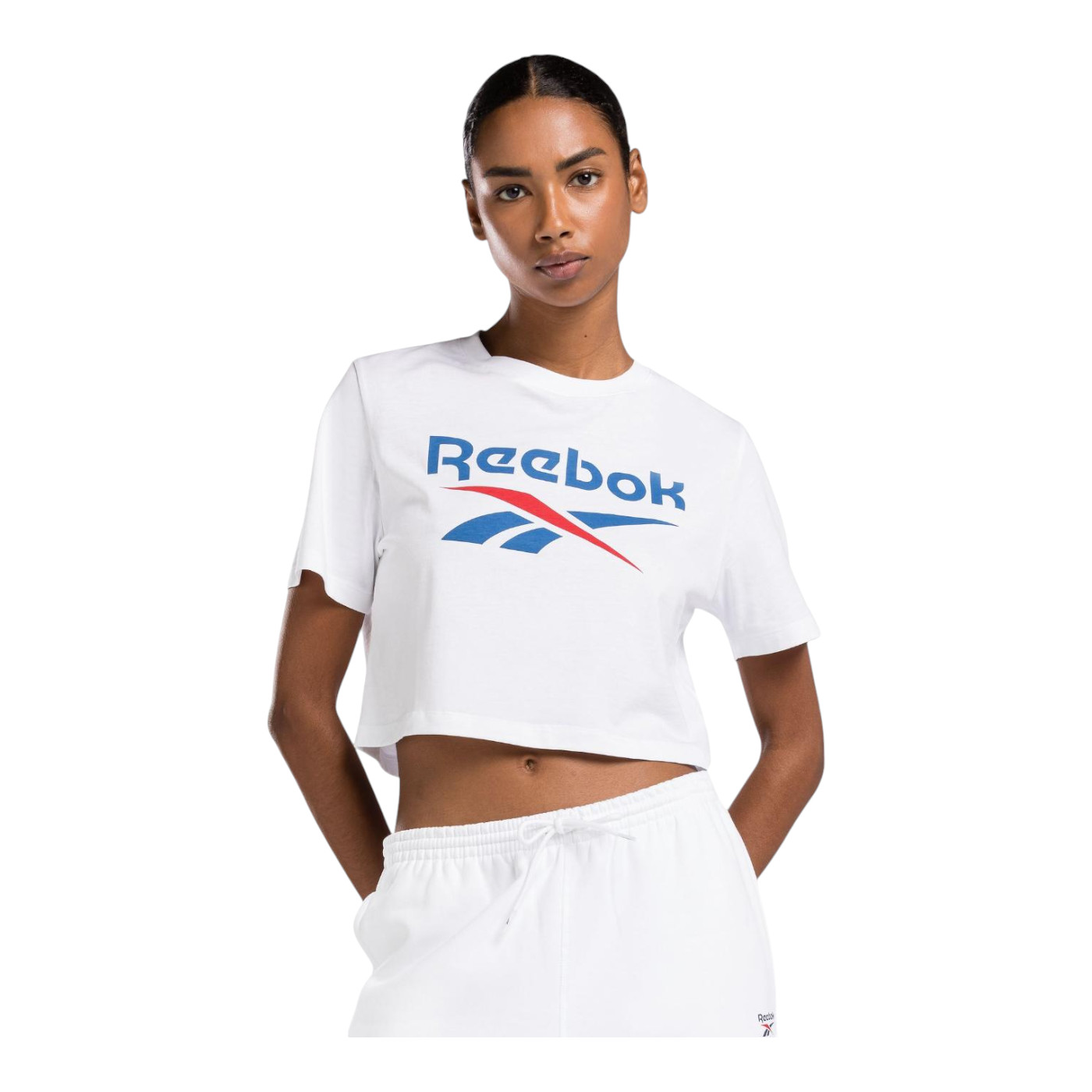 Foto 5 pulgar | Playera Reebok Reebok Identity Big Logo Crop Tee Color Blanco Para Mujer Modelo 100037593