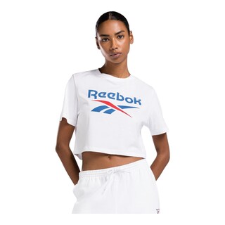 Foto 4 | Playera Reebok Reebok Identity Big Logo Crop Tee Color Blanco Para Mujer Modelo 100037593