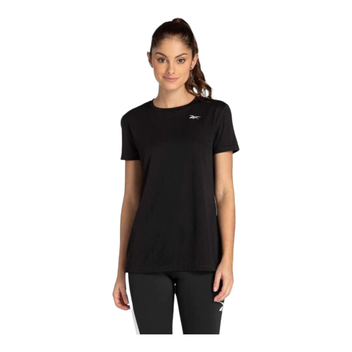 Foto 2 pulgar | Playera Reebok Re Basic Ss Tee W Color Negro Para Unisex Modelo H13269