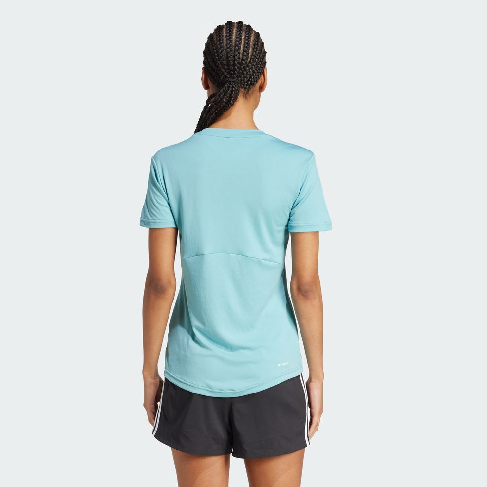 Foto 5 pulgar | Playera Aeroready Designed 2 Move Sport Adidas Turquesa Mujer