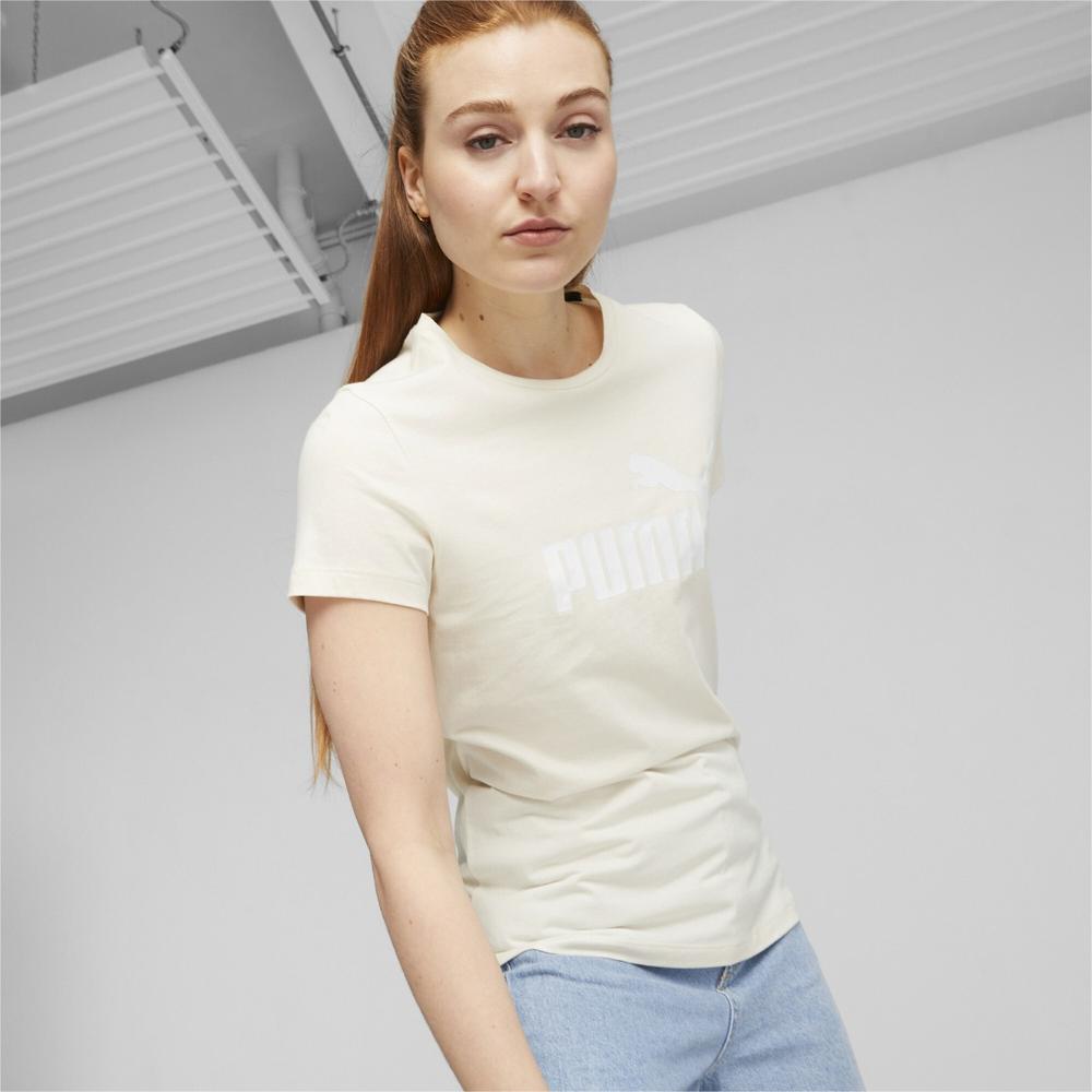Foto 4 pulgar | Playera Puma Ess Logo Tee Beige para Mujer