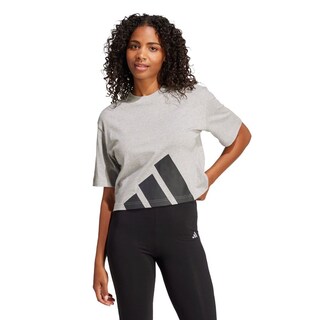 Foto 2 | Playera Essentials Boyfriend Logo Grande Adidas Gris Mujer