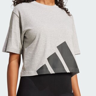 Foto 8 | Playera Essentials Boyfriend Logo Grande Adidas Gris Mujer