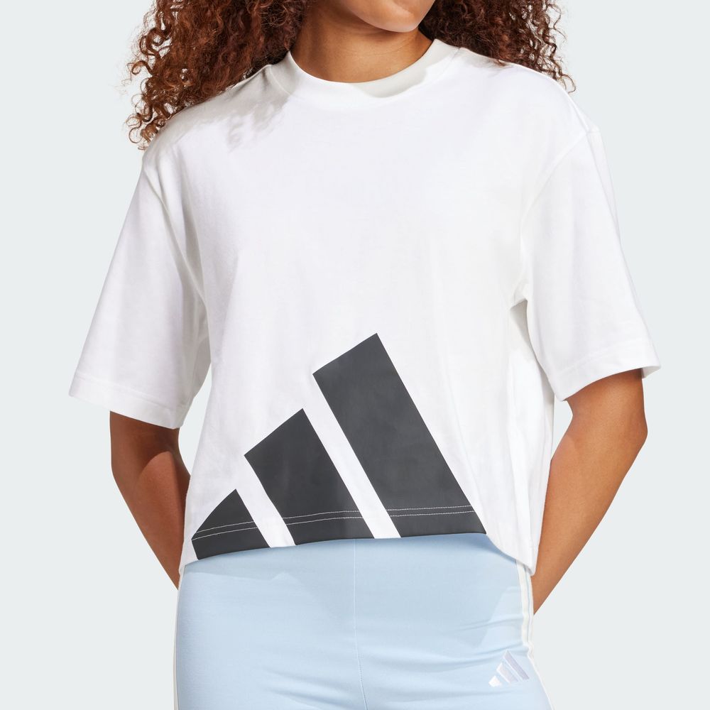 Foto 8 pulgar | Playera Essentials Boyfriend Logo Grande Adidas Blanco Mujer