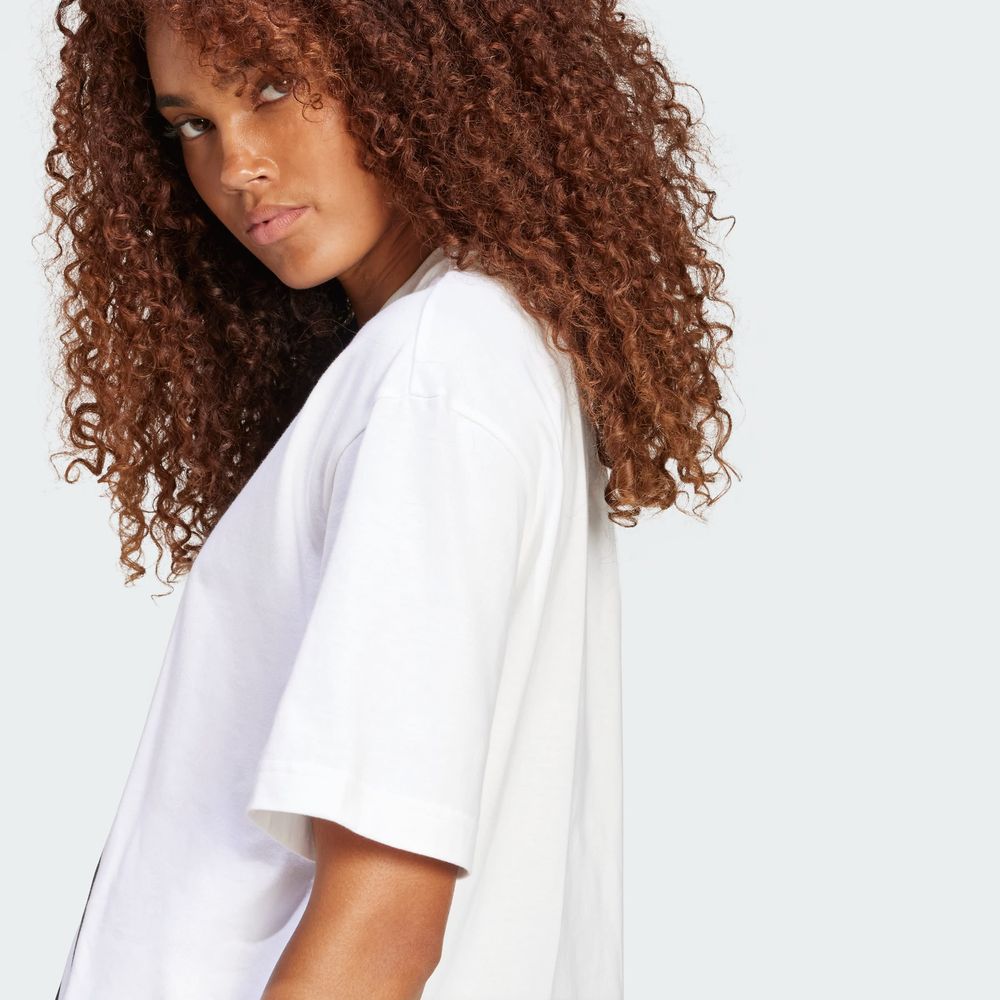 Foto 9 pulgar | Playera Essentials Boyfriend Logo Grande Adidas Blanco Mujer