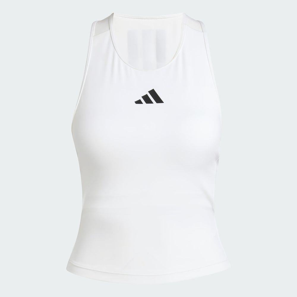 Foto 4 pulgar | Playera Sin Mangas Espalda Cruzada Power 3 Franjas Adidas Blanco Mujer