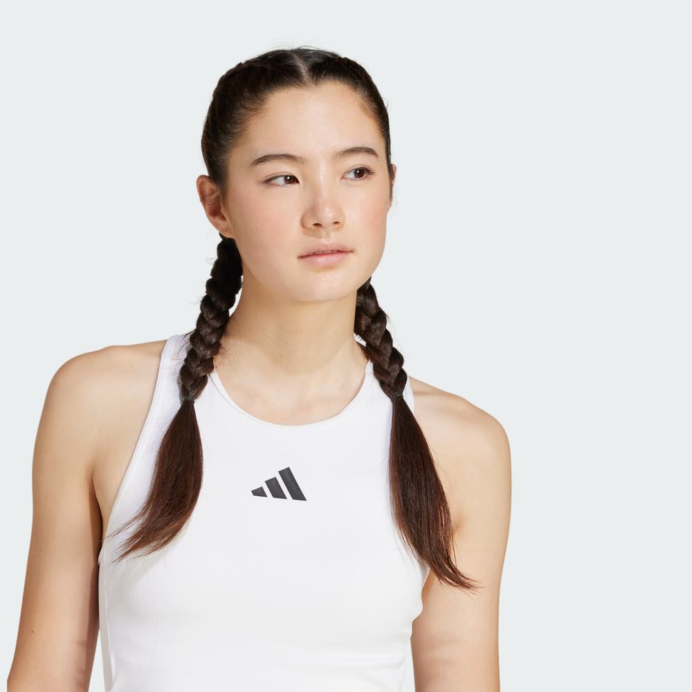 Foto 7 | Playera Sin Mangas Espalda Cruzada Power 3 Franjas Adidas Blanco Mujer