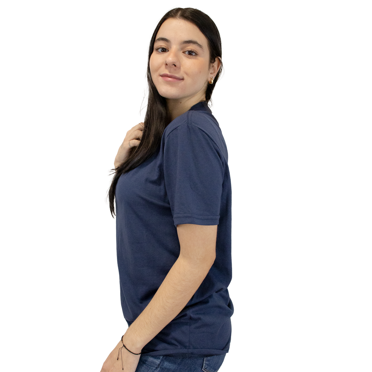 Foto 5 | Playera Básica Indicum Denim Marino Mujer