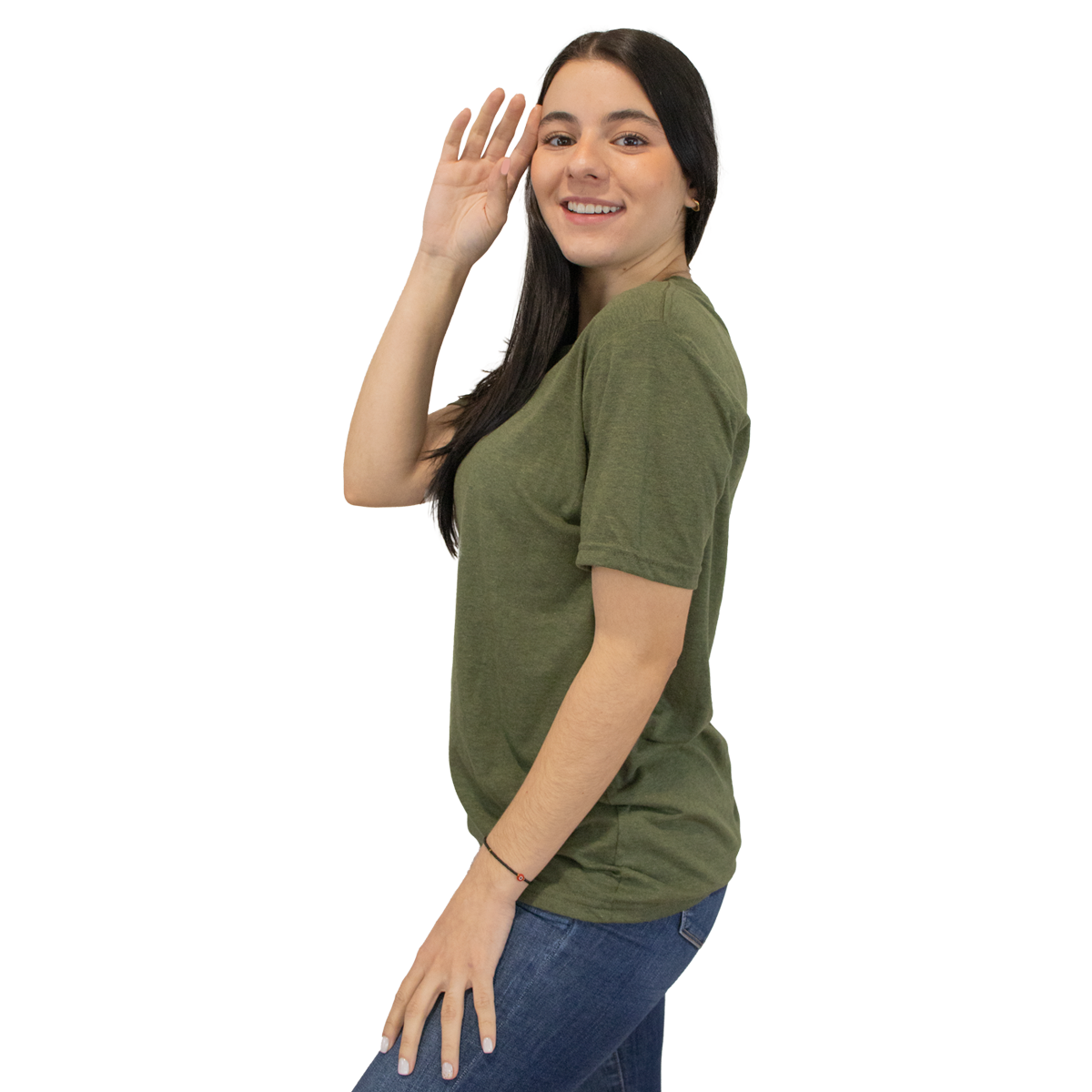 Foto 6 pulgar | Playera Básica Indicum Denim Verde para Mujer