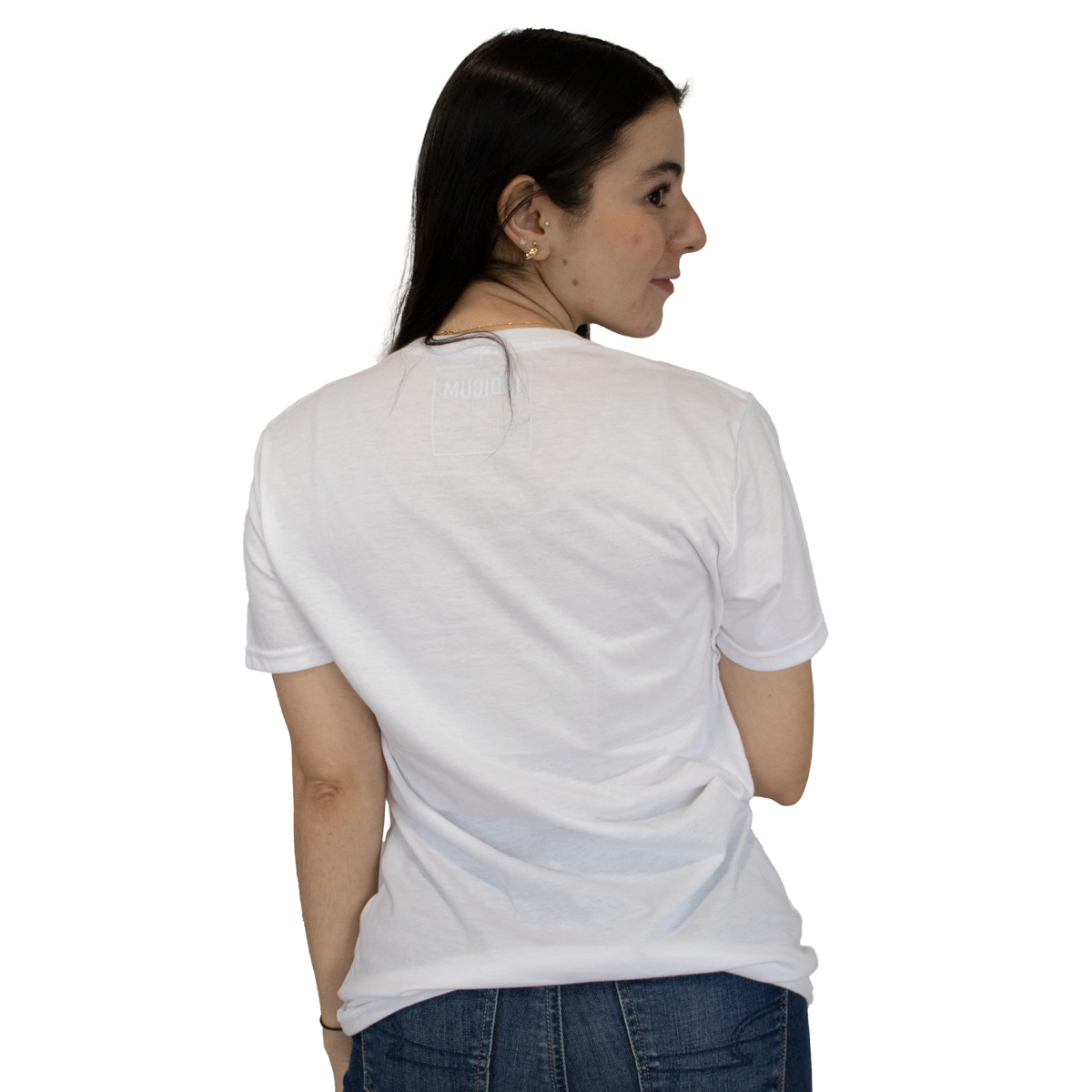 Foto 4 pulgar | Playera Básica Indicum Denim Blanco para Mujer