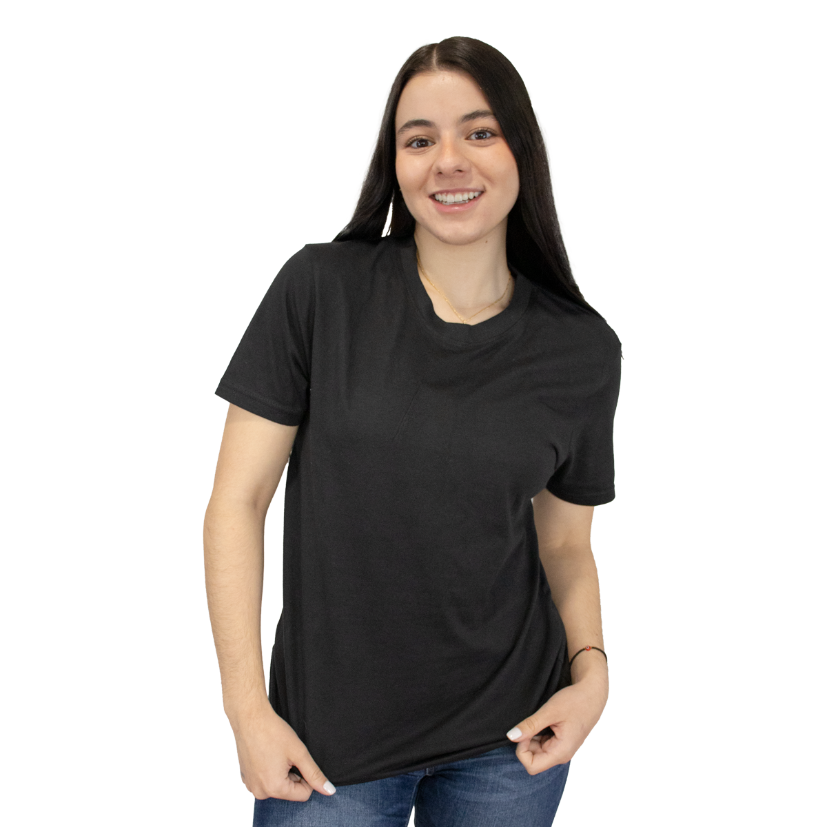 Foto 2 pulgar | Playera Slim Fit Indicum Denim Negro para Mujer