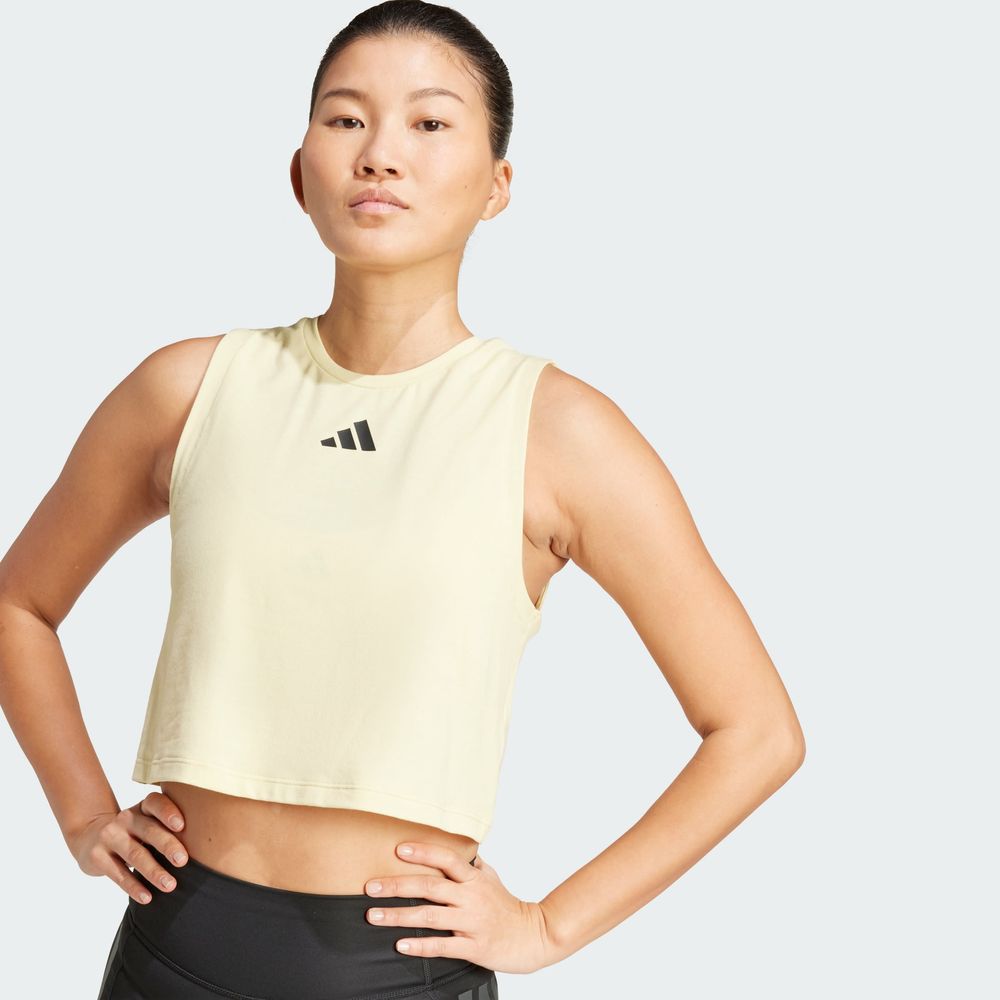 Foto 8 pulgar | Boxy Tank 3s Adidas Amarillo Mujer