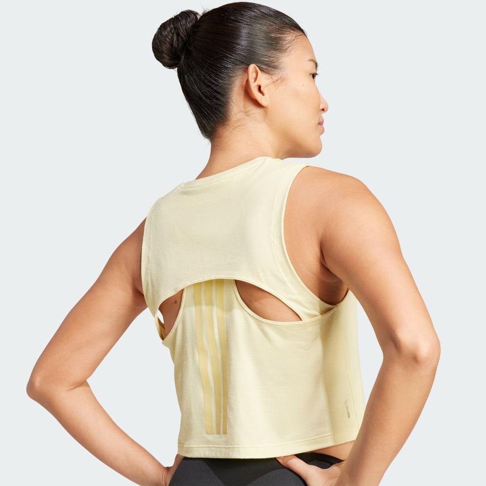 Foto 9 pulgar | Boxy Tank 3s Adidas Amarillo Mujer