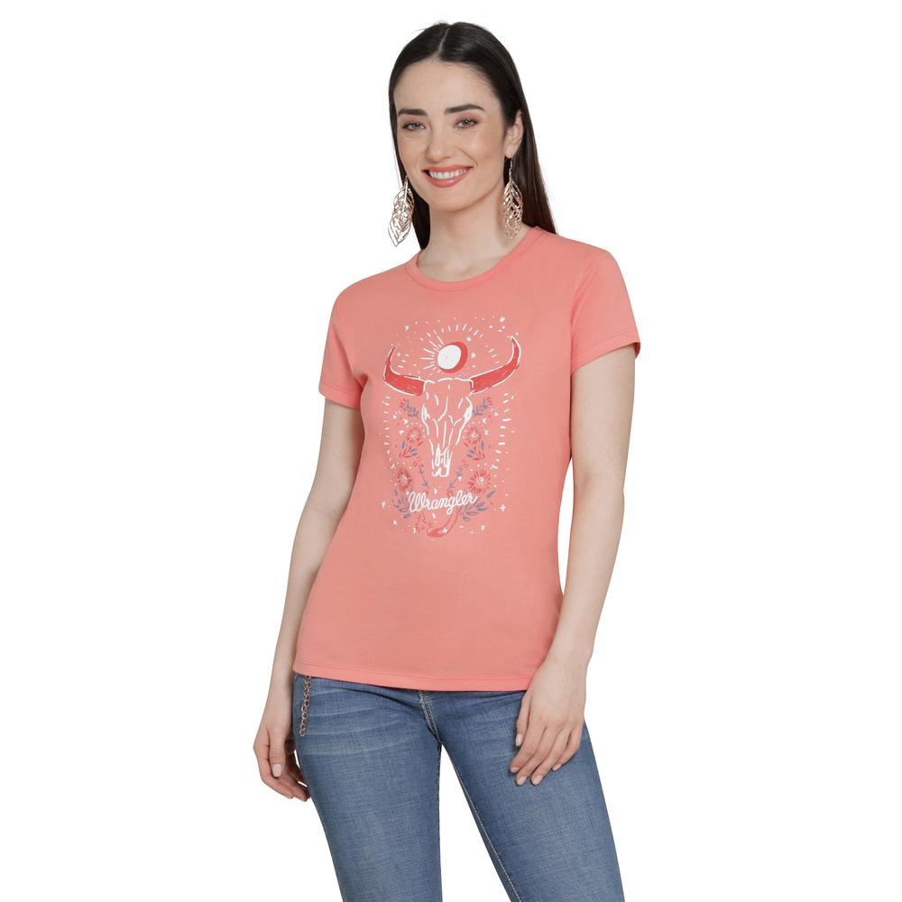 Foto 2 pulgar | Playera Wrangler Mujer Slim Manga Corta 274 Coral